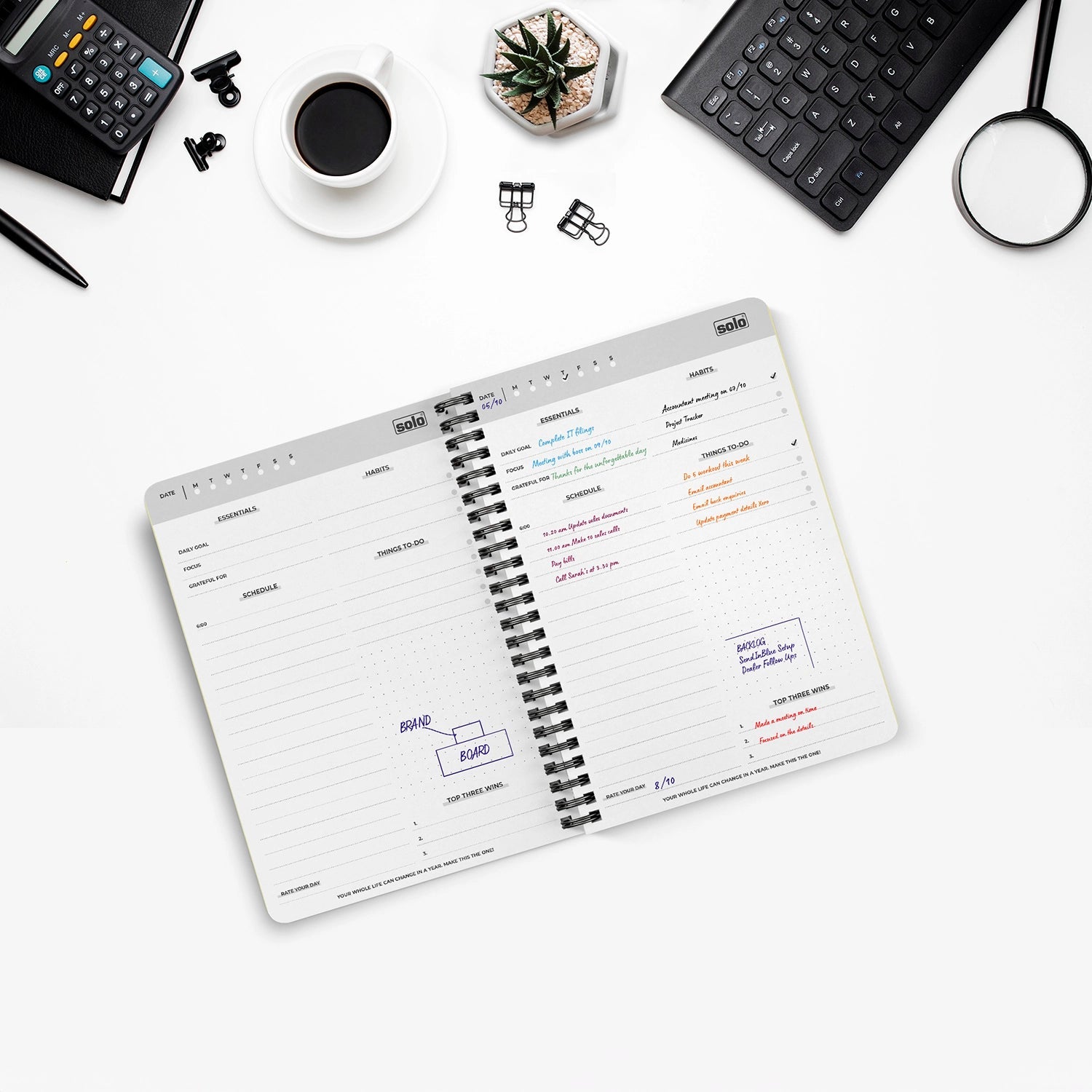 2025 Daily Planner | A5 Size | 180 Pages, Hard Bound Cover, Undated, Schedule Your Day, Manage To - Do List & Goals Tracker - Filex Systems Pvt Ltd