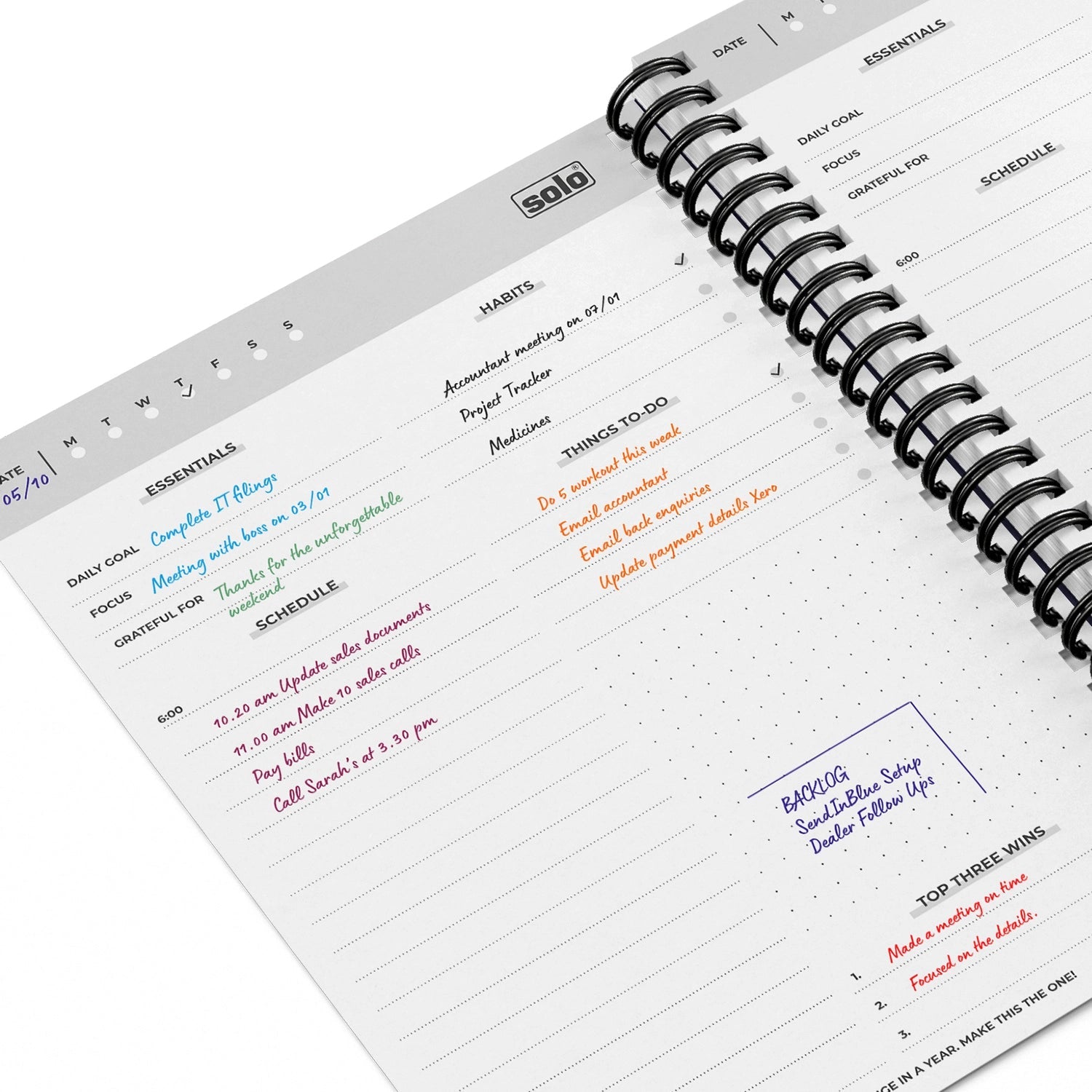 2025 Daily Planner | A5 Size | 180 Pages, Hard Bound Cover, Undated, Schedule Your Day, Manage To - Do List & Goals Tracker - Filex Systems Pvt Ltd