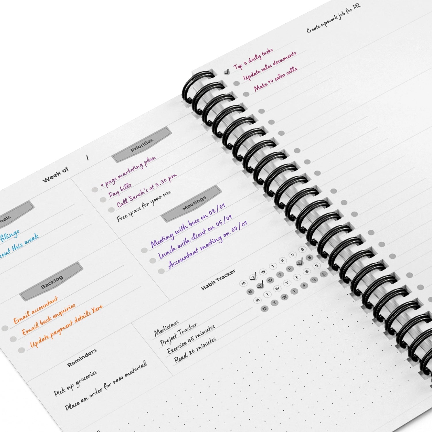 2025 Weekly Planner, Hard Bound Cover Journal for 53 Weeks Undated | A5 Size | Helps to Schedule Your Day, Manage To - Do List & Goals Tracker - Filex Systems Pvt Ltd