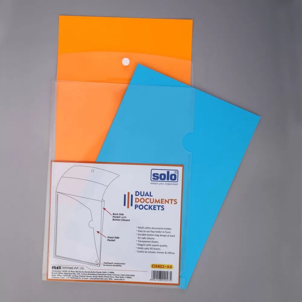 Dual Documents Pockets – A4 (CH402), Pack of 4 - Filex Systems Pvt Ltd