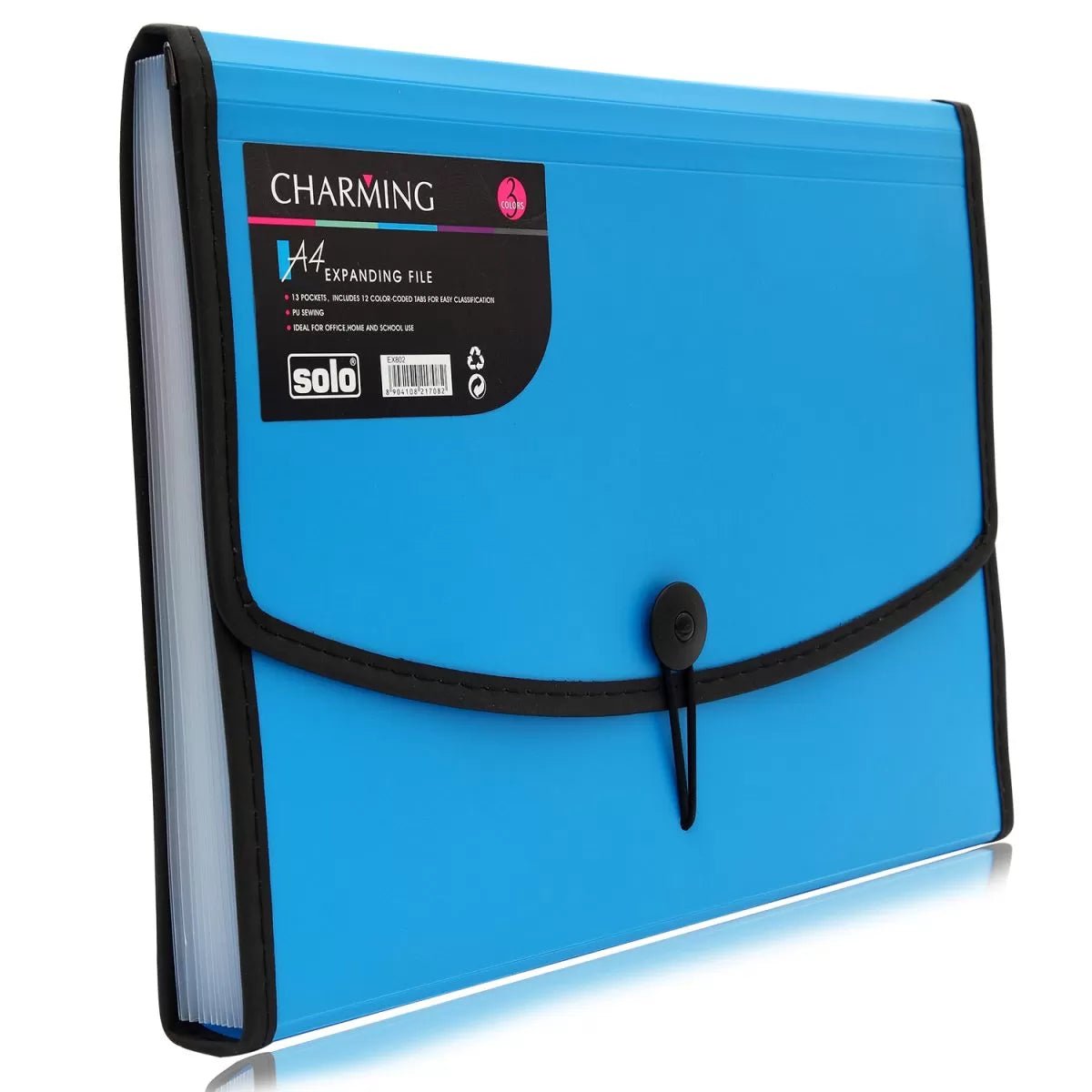 Expanding File – Elastic with Sewing, 12 section, A4 size (EX802) - Filex Systems Pvt Ltd