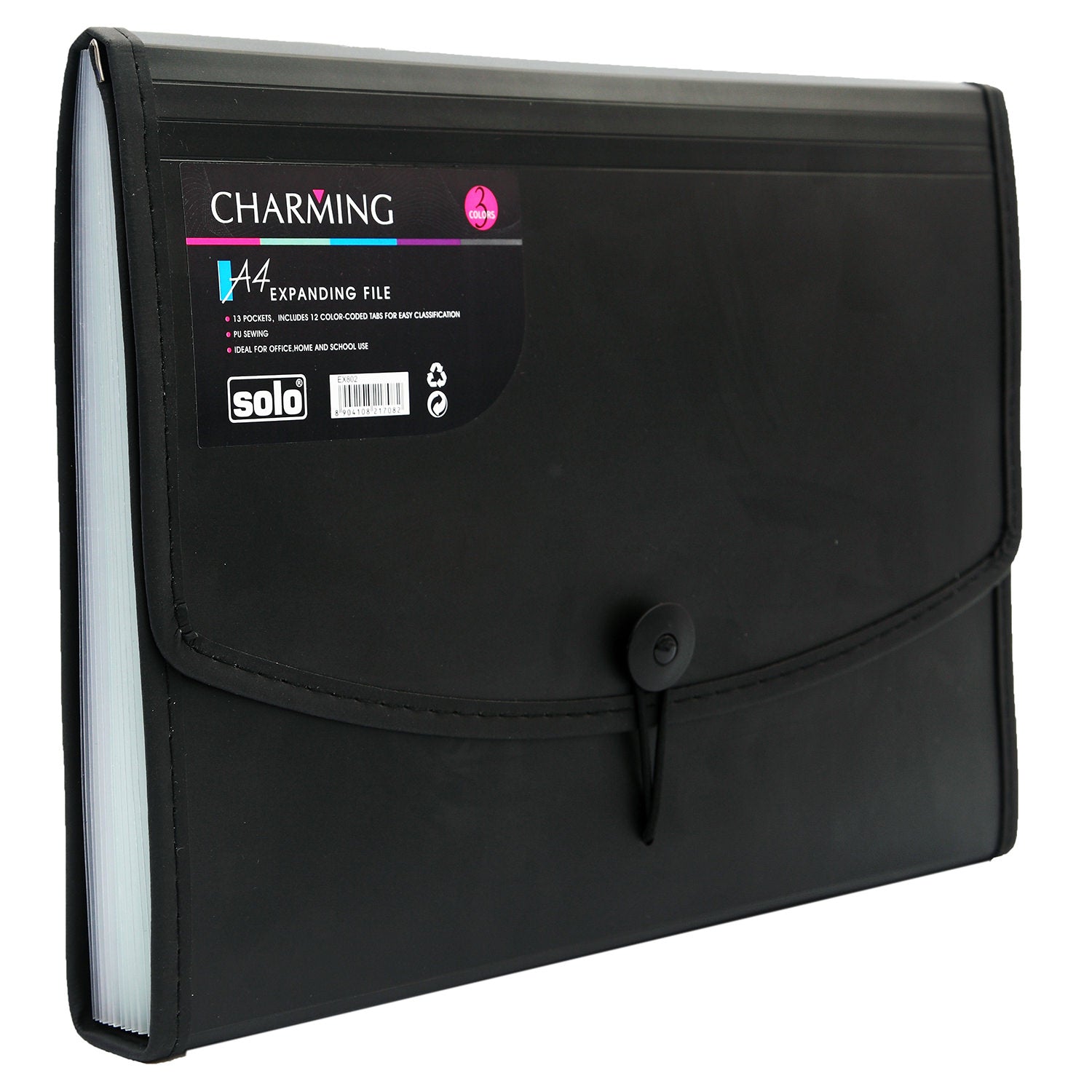 Expanding File – Elastic with Sewing, 12 section, A4 size (EX802) - Filex Systems Pvt Ltd