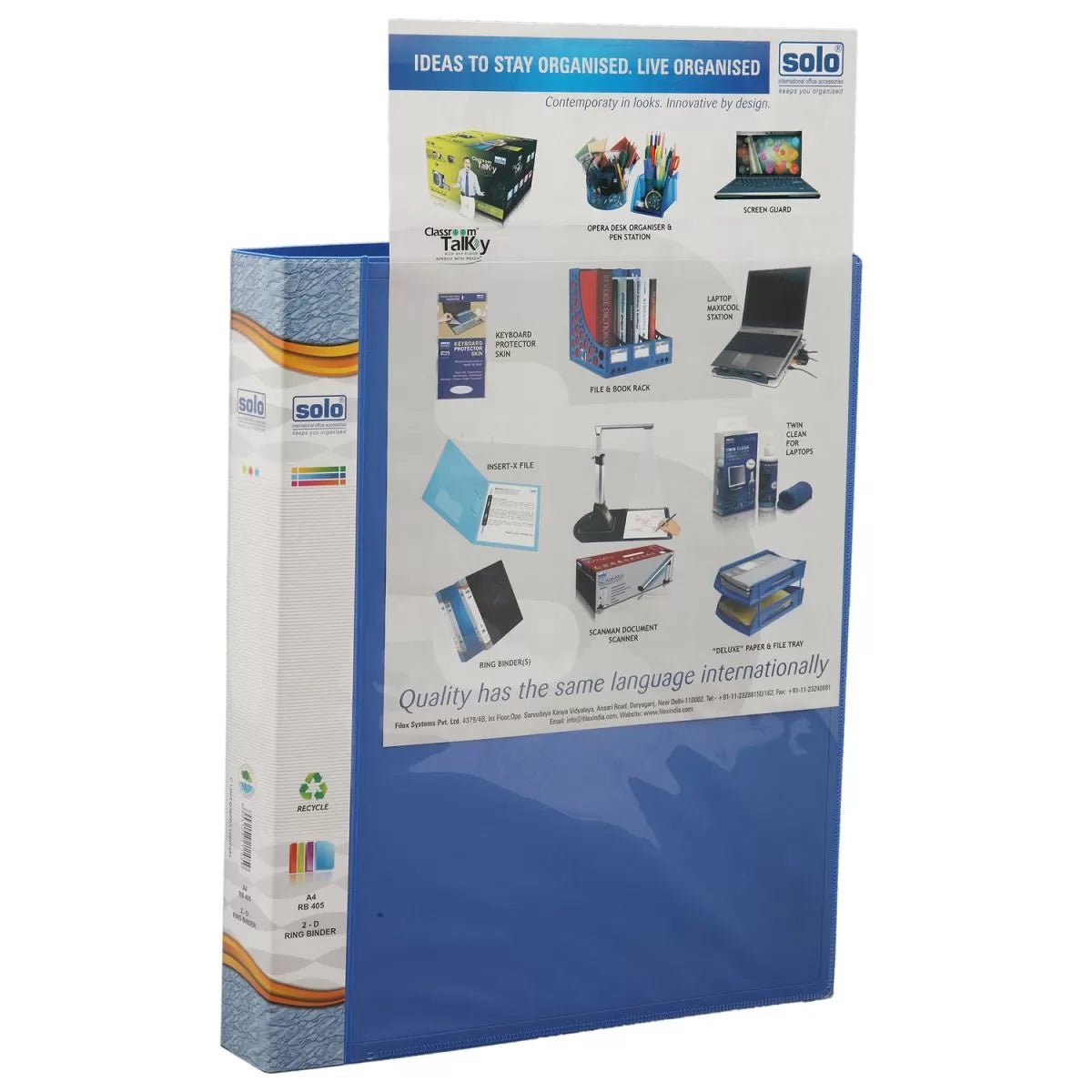 Ring Binder - 2D - Ring with Front View Pocket – A4 (RB405) - Filex Systems Pvt Ltd