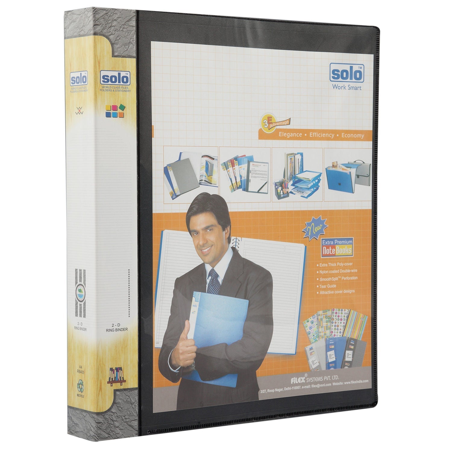 Ring Binder - 2D - Ring with Front View Pocket – A4 (RB405) - Filex Systems Pvt Ltd