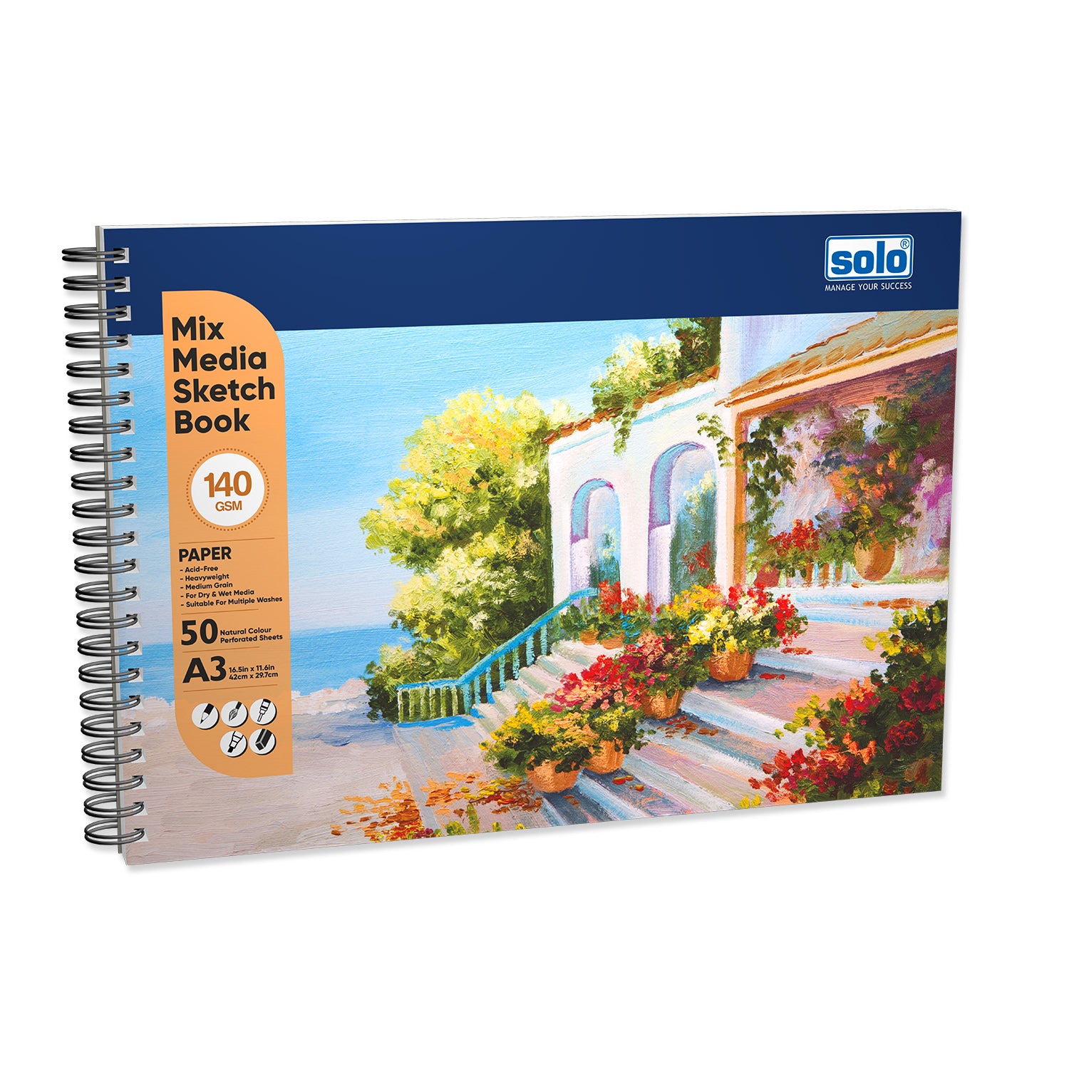 Mixed Media Sketchbook, 50 Sheets, 140 GSM (Pack of 2)