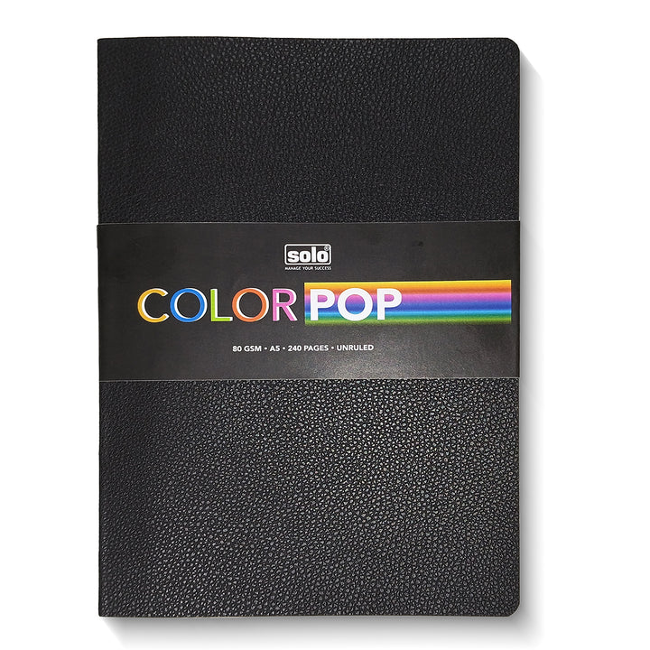 Color Pop Leatherette MultiColour Unruled Pages Notebook | A5, 200 Pages, 80 Gsm