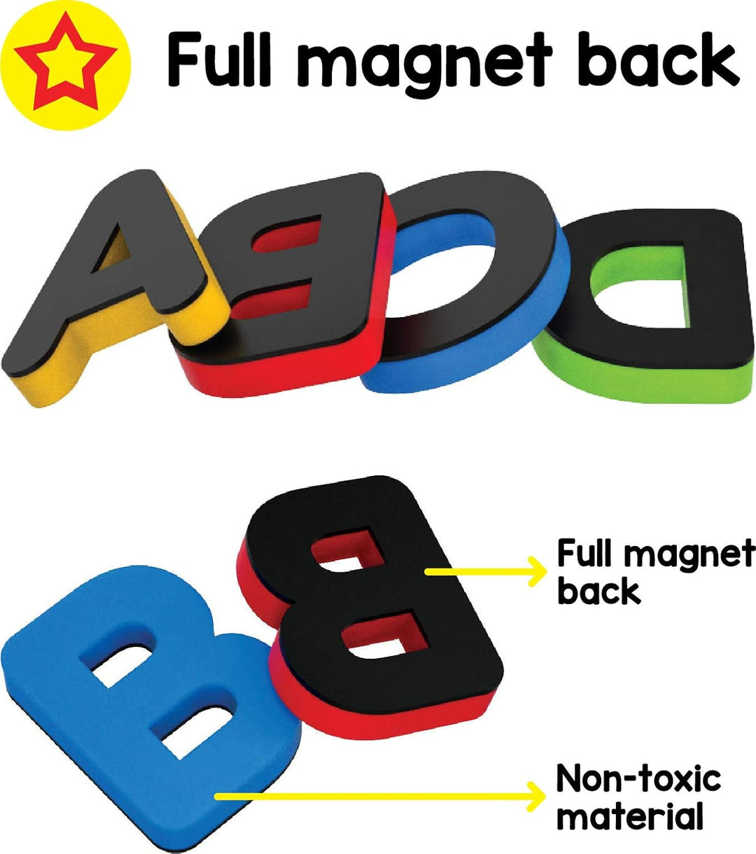 MagPlay Magnetic Capital Letters | 26 Magnetic Blocks for Kids | Child Safe | Reusable EVA Foam with Strong Magnets | Magnet Game & Toys for Kids Ages 3+