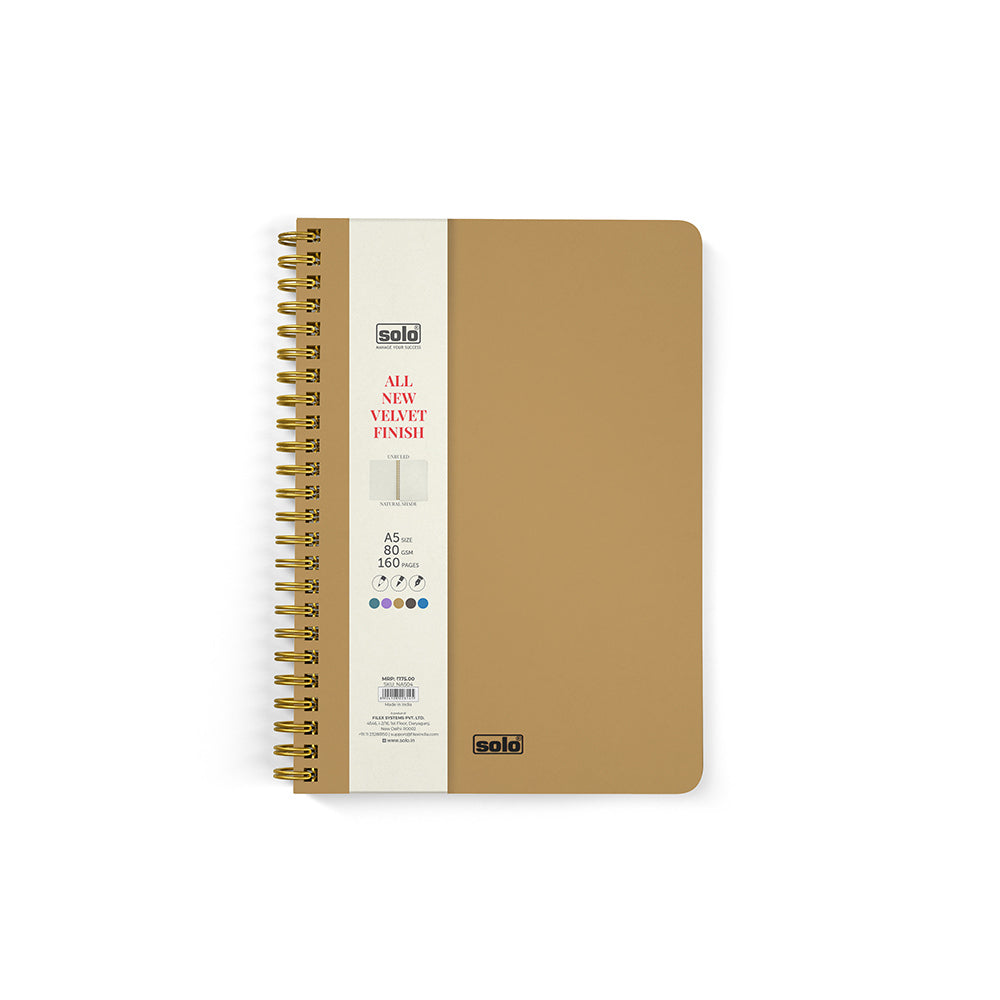 Velvet Finish Notebook, A5 (Unruled) (NA504) – 160 pages