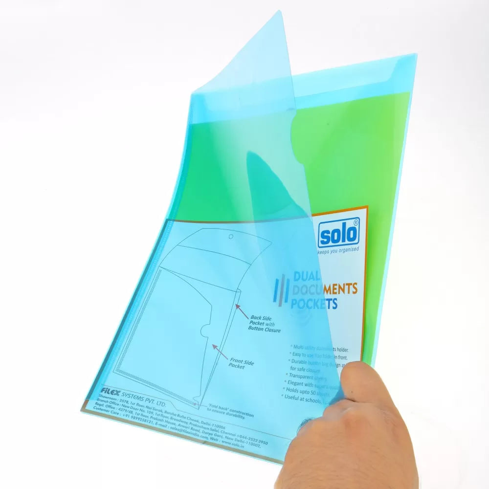 Dual Documents Pockets – A4 (CH402), Pack of 4