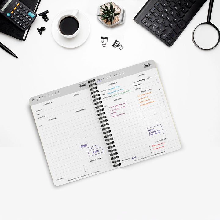 2025 Daily Planner | A5 Size | 180 Pages, Hard Bound Cover, Undated, Schedule Your Day, Manage To - Do List & Goals Tracker - Filex Systems Pvt Ltd