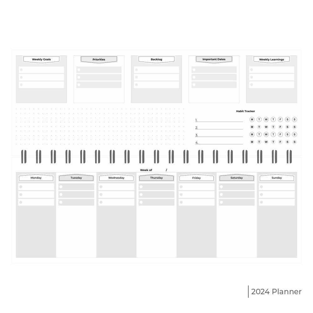 2025 Weekly Success Planner With Re - Attachable Monthly Calendars | Landscape - Filex Systems Pvt Ltd