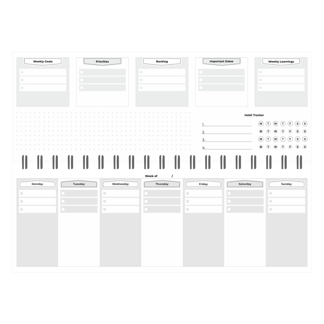2025 Weekly Success Planner With Re - Attachable Monthly Calendars | Landscape | WSP01 - Filex Systems Pvt Ltd