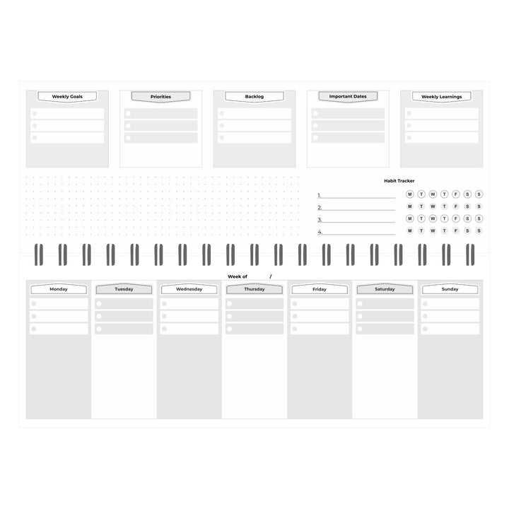 2025 Weekly Success Planner With Re - Attachable Monthly Calendars | Landscape | WSP01 - Filex Systems Pvt Ltd