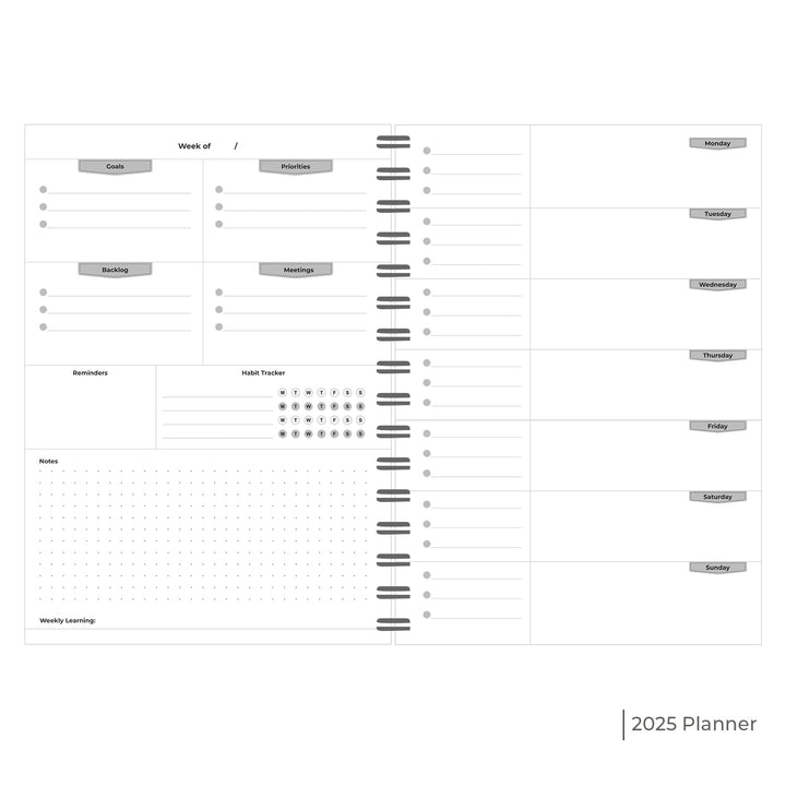 2025 Weekly Success Planner With Re - Attachable Monthly Calendars | Portrait | A5 Size - Filex Systems Pvt Ltd