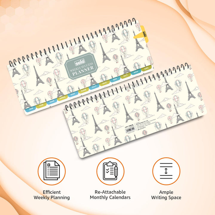 2026 Weekly Success Planner With Re - Attachable Monthly Calendars | Landscape | WSP01P - Filex Systems Pvt Ltd