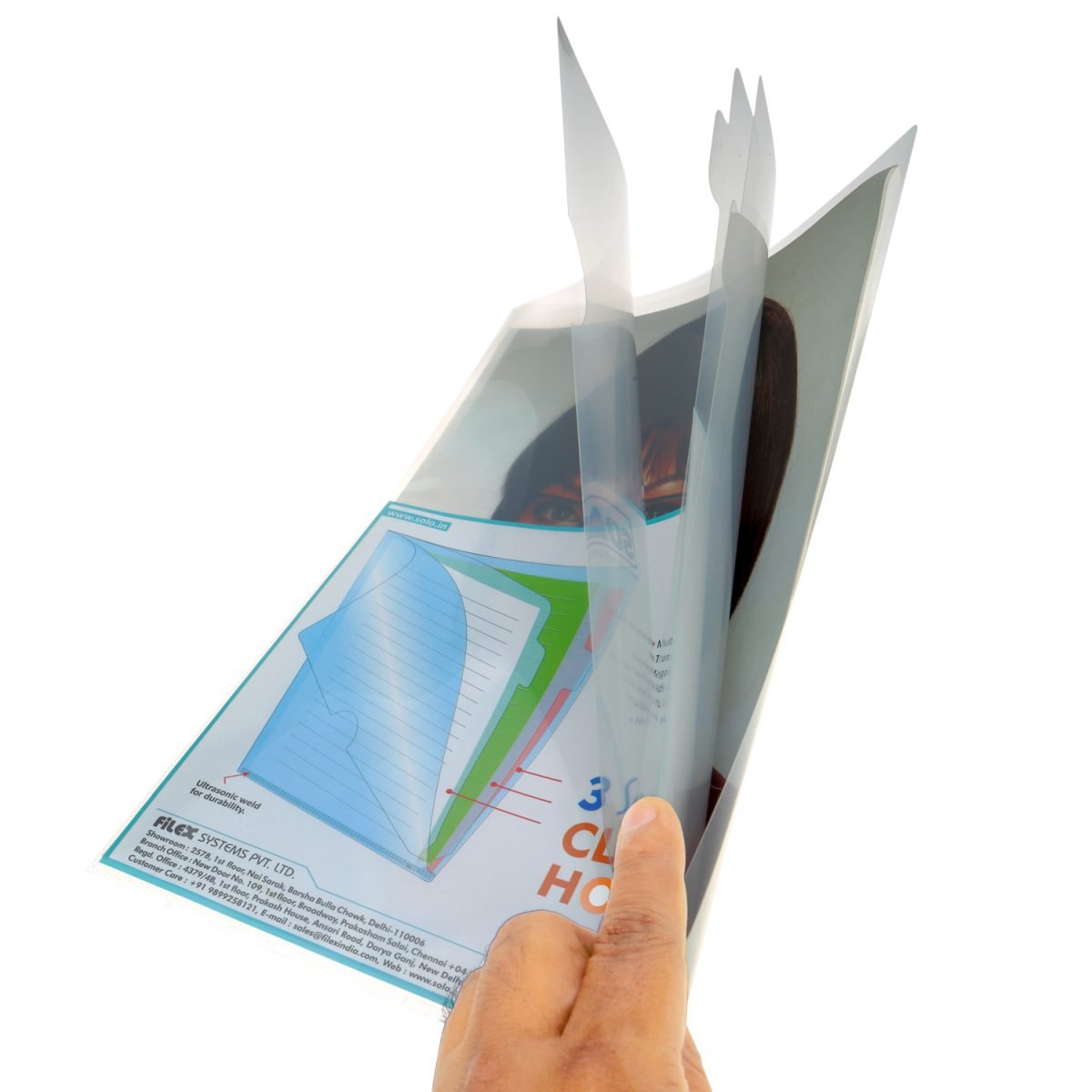 3 Section Clear Holder – A4 (CH110), Pack of 5 - Filex Systems Pvt Ltd