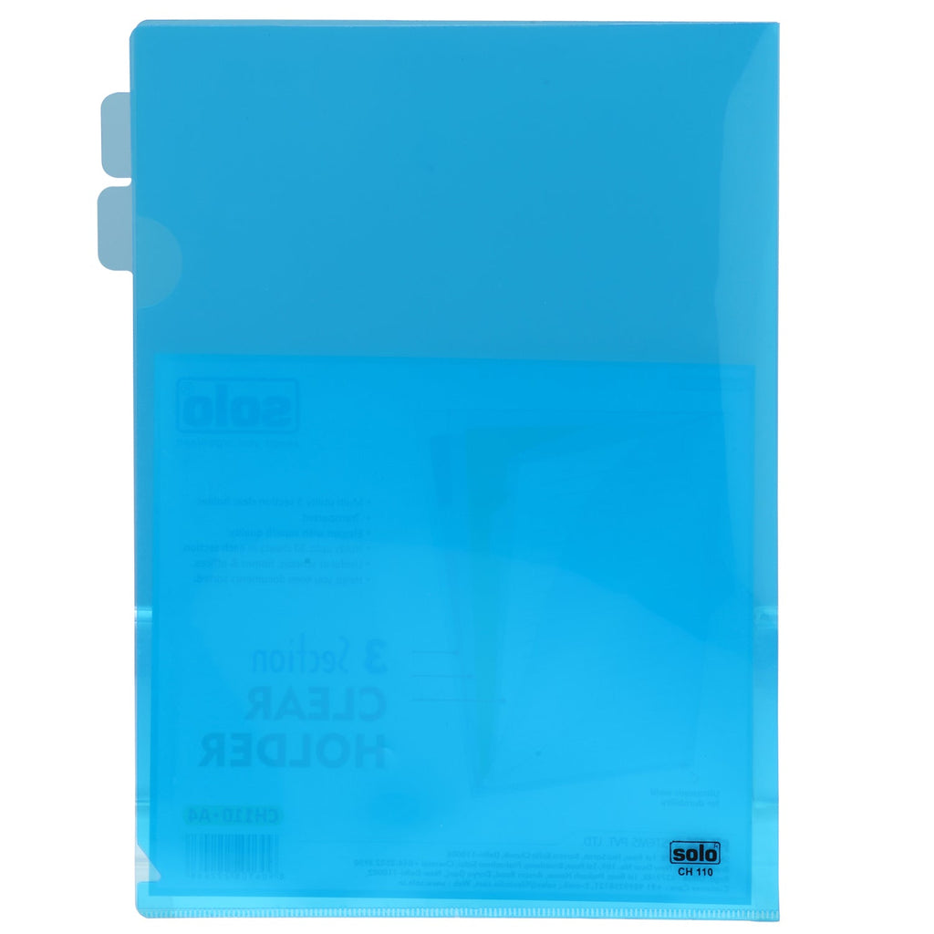 3 Section Clear Holder – A4 (CH110), Pack of 5 - Filex Systems Pvt Ltd