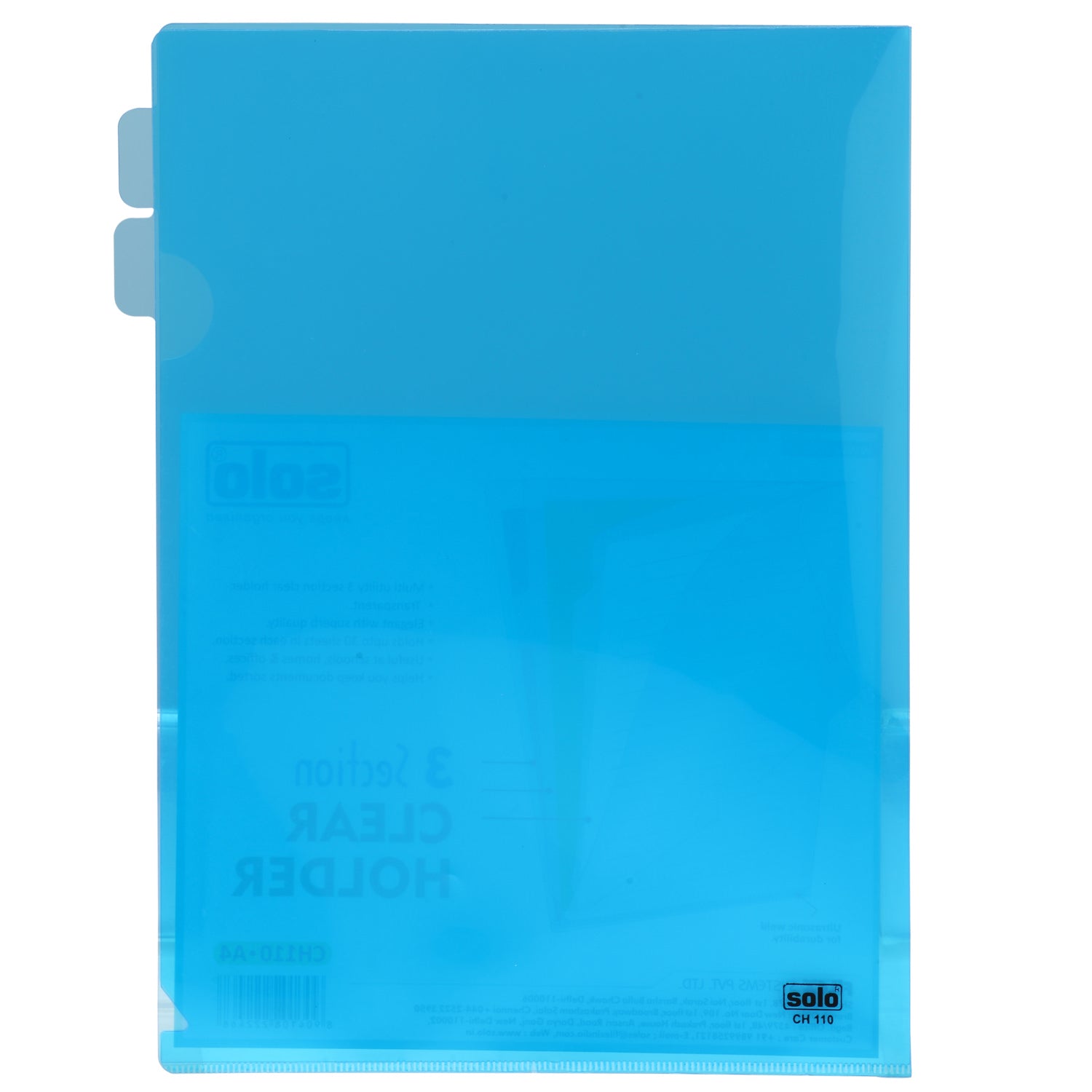 3 Section Clear Holder – A4 (CH110), Pack of 5 - Filex Systems Pvt Ltd