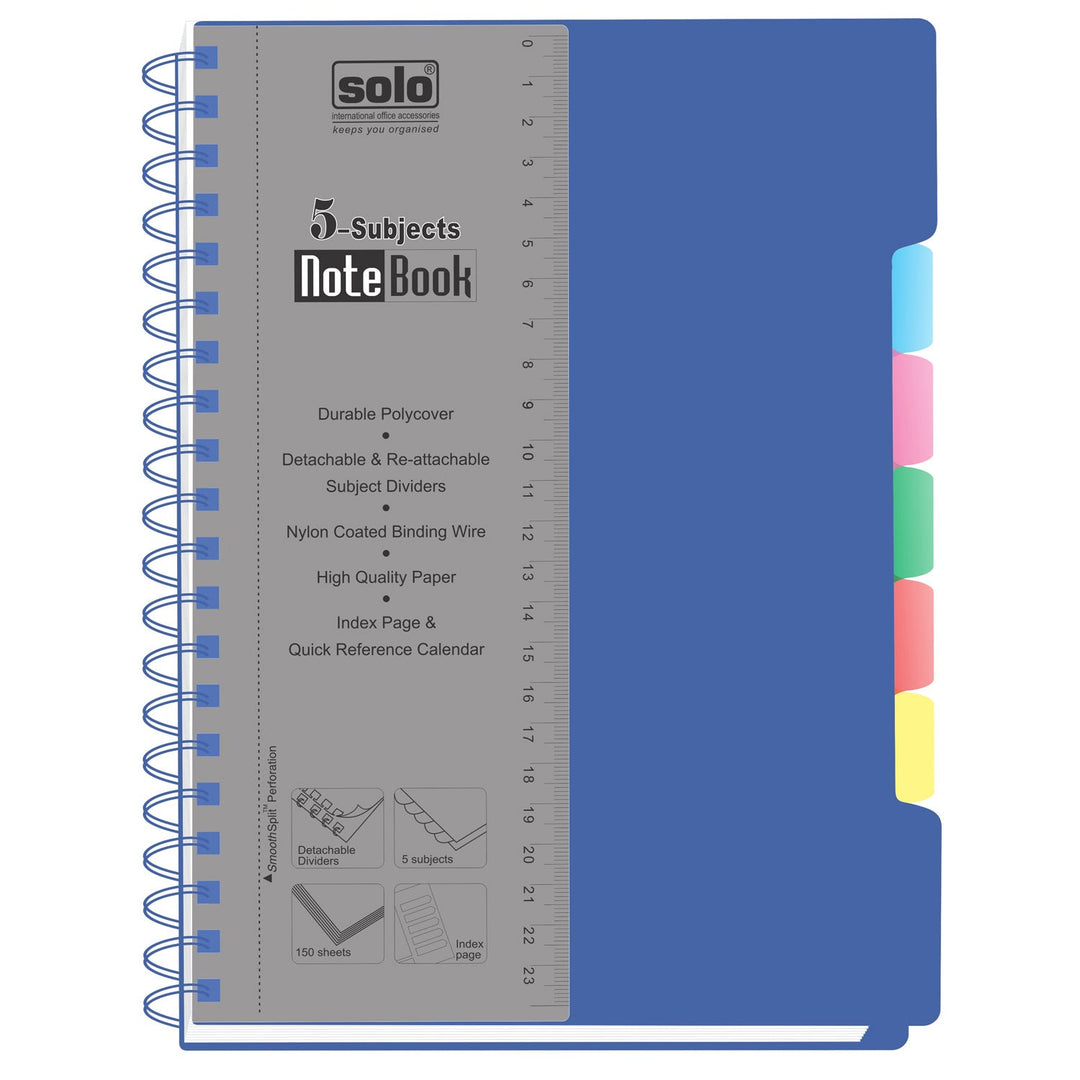 5 Subjects Note Book – 300 Pages, Square Ruled, B5 (NB557) - Filex Systems Pvt Ltd
