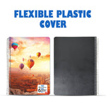 6 Subject Spiral Notebook – 300 Pages, A4 Size, Attractive Cover Designs, Soft Plastic Cover - Filex Systems Pvt Ltd