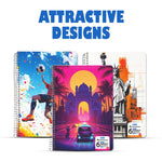 6 Subject Spiral Notebook – 300 Pages, A4 Size, Attractive Cover Designs, Soft Plastic Cover - Filex Systems Pvt Ltd