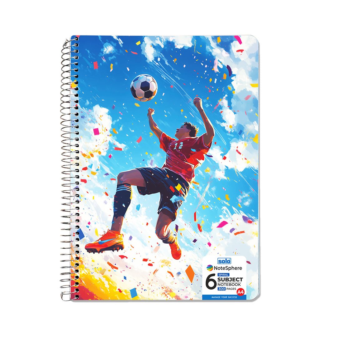 6 Subject Spiral Notebook – 300 Pages, A4 Size, Attractive Cover Designs, Soft Plastic Cover - Filex Systems Pvt Ltd