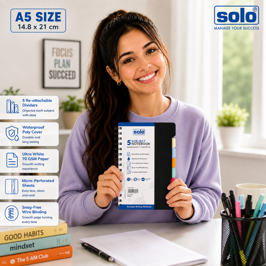 5 Subjects Note Book – 300 Pages