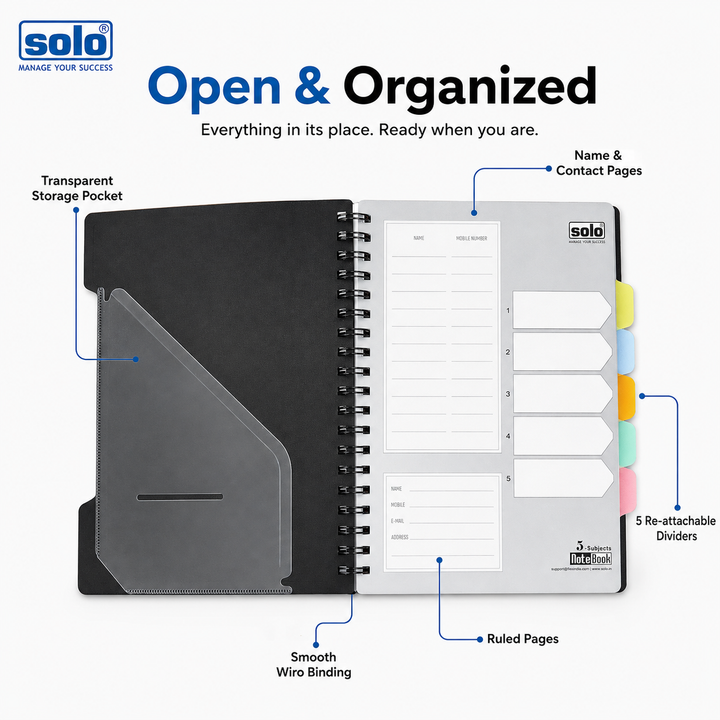 5 Subjects Note Book – 300 Pages