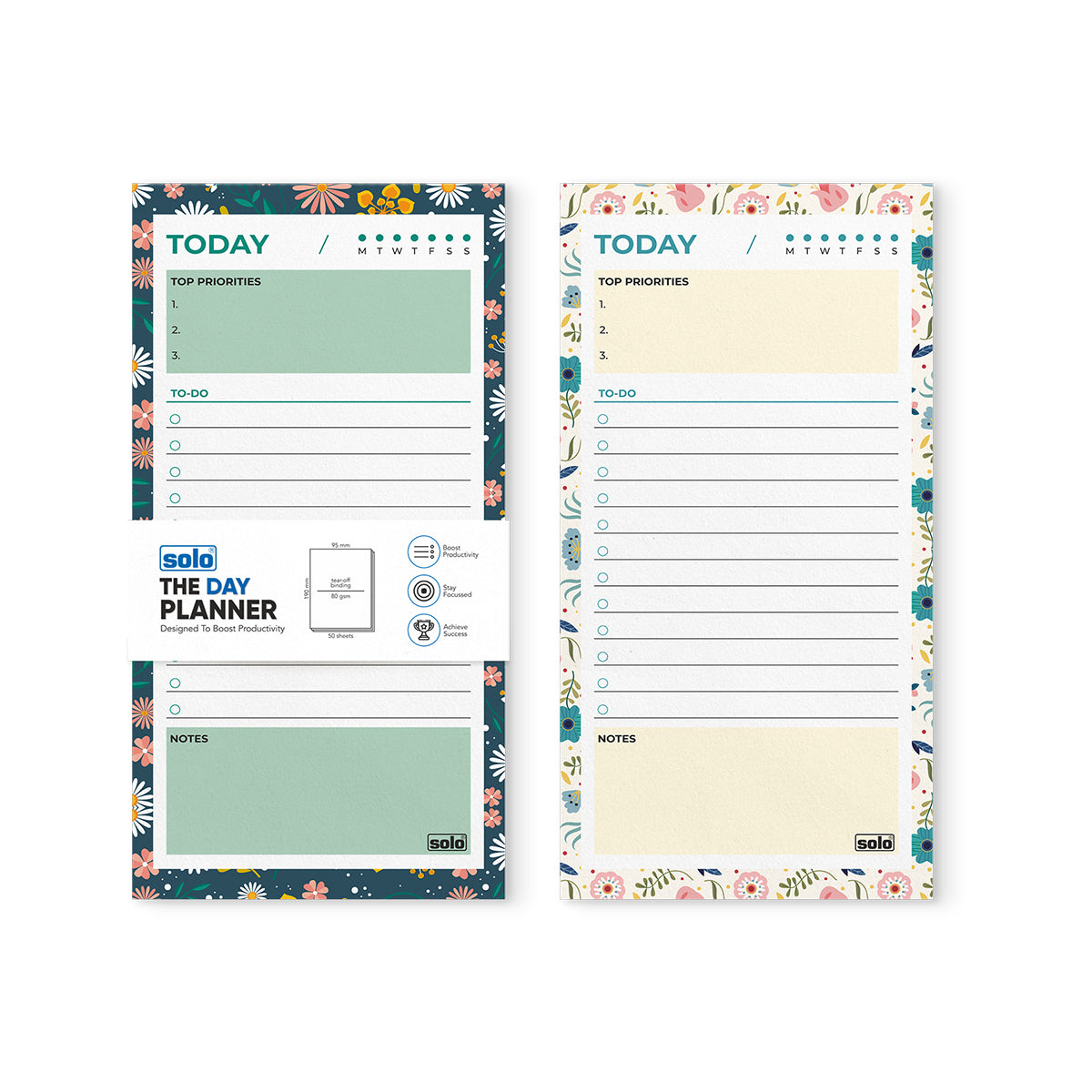 B6 Tear Off Daily Planner | To Do List | For Office, Home & School | 50 Sheets Per Pad, 80 GSM| Pack of 2