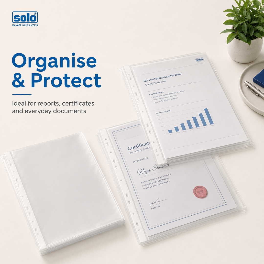 Sheet Protector – 11 Hole, GOLD (100+100 Microns), A4 (SP103), Pack of 50