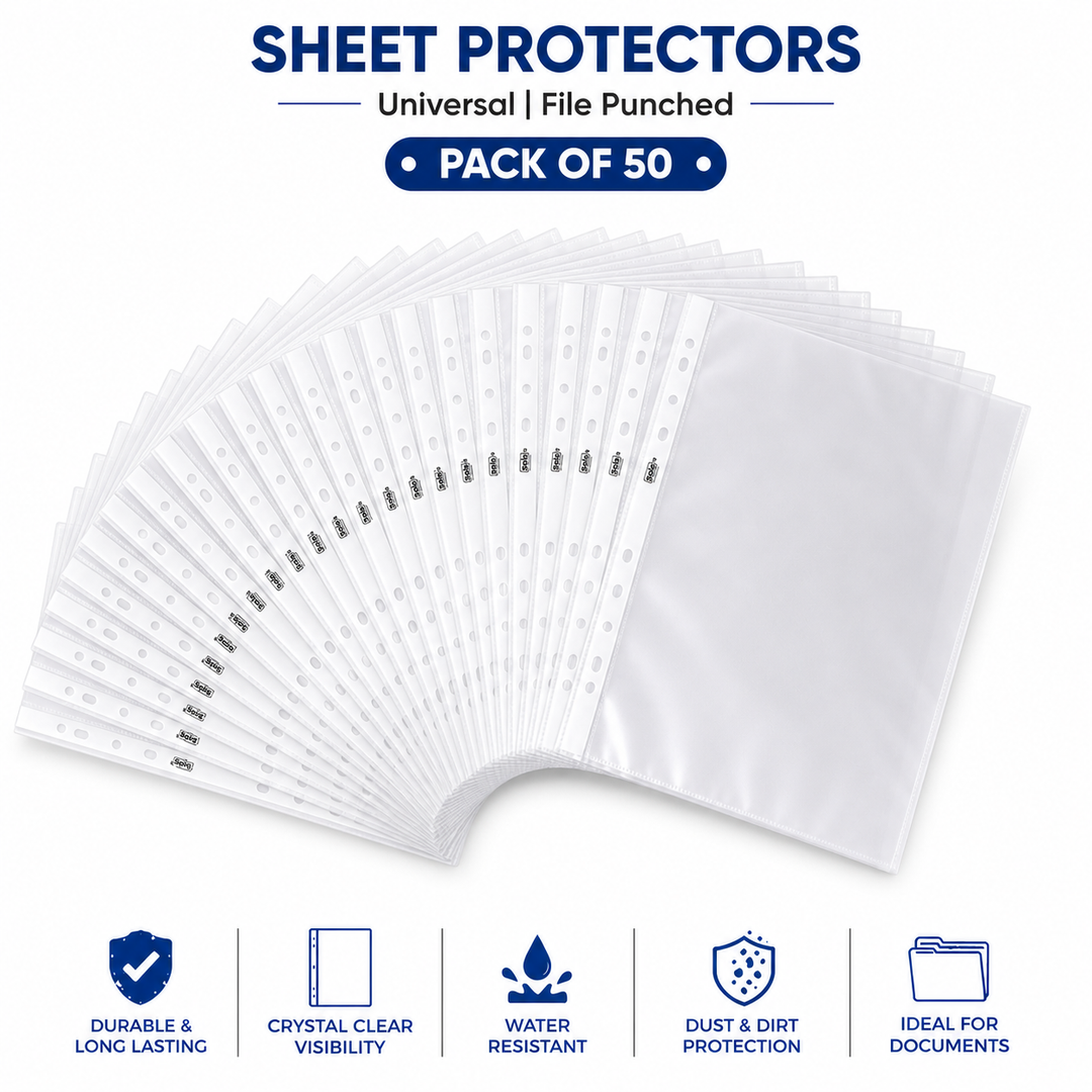 Sheet Protector – 11 Hole, GOLD (100+100 Microns), A4 (SP103), Pack of 50