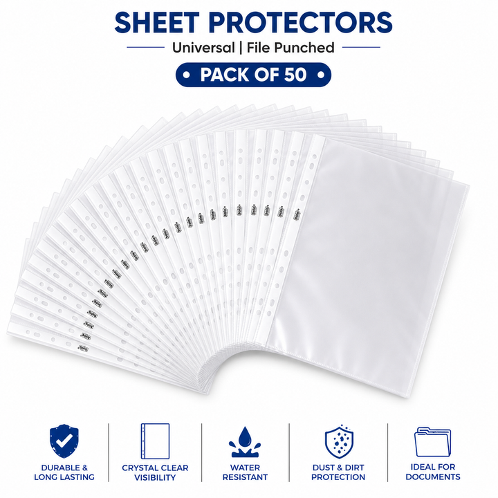 Sheet Protector – 11 Hole, GOLD (100+100 Microns), A4 (SP103), Pack of 50