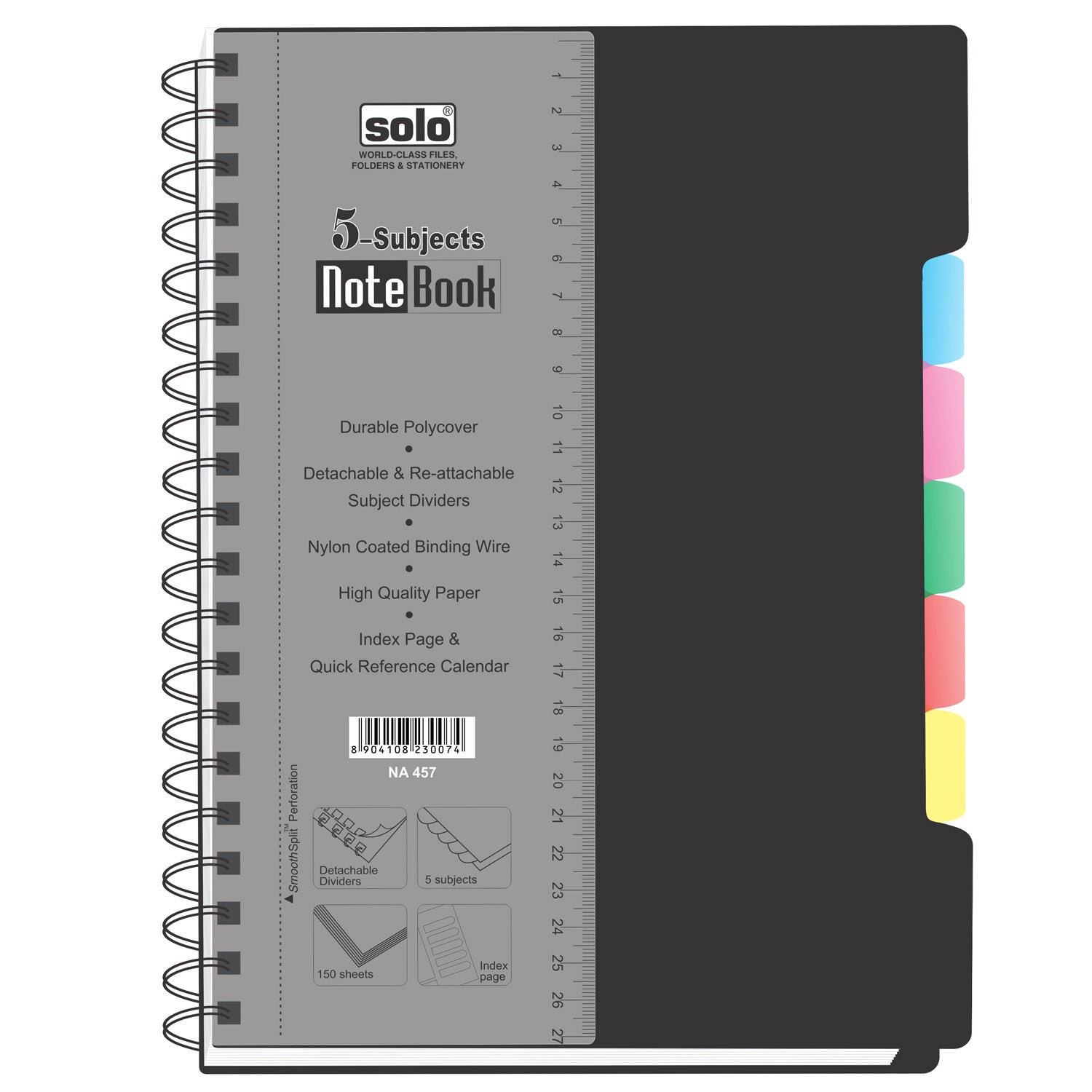 5-Subjects Note Book – 300 Pages, 2821.5 cm (NA457)