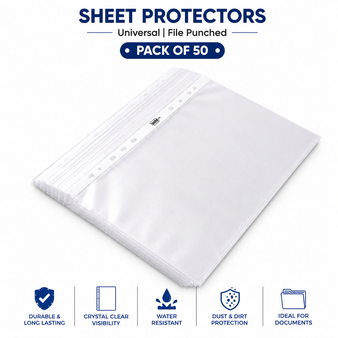 Sheet Protector – 11 Hole, GOLD (100+100 Microns), A4 (SP103), Pack of 50