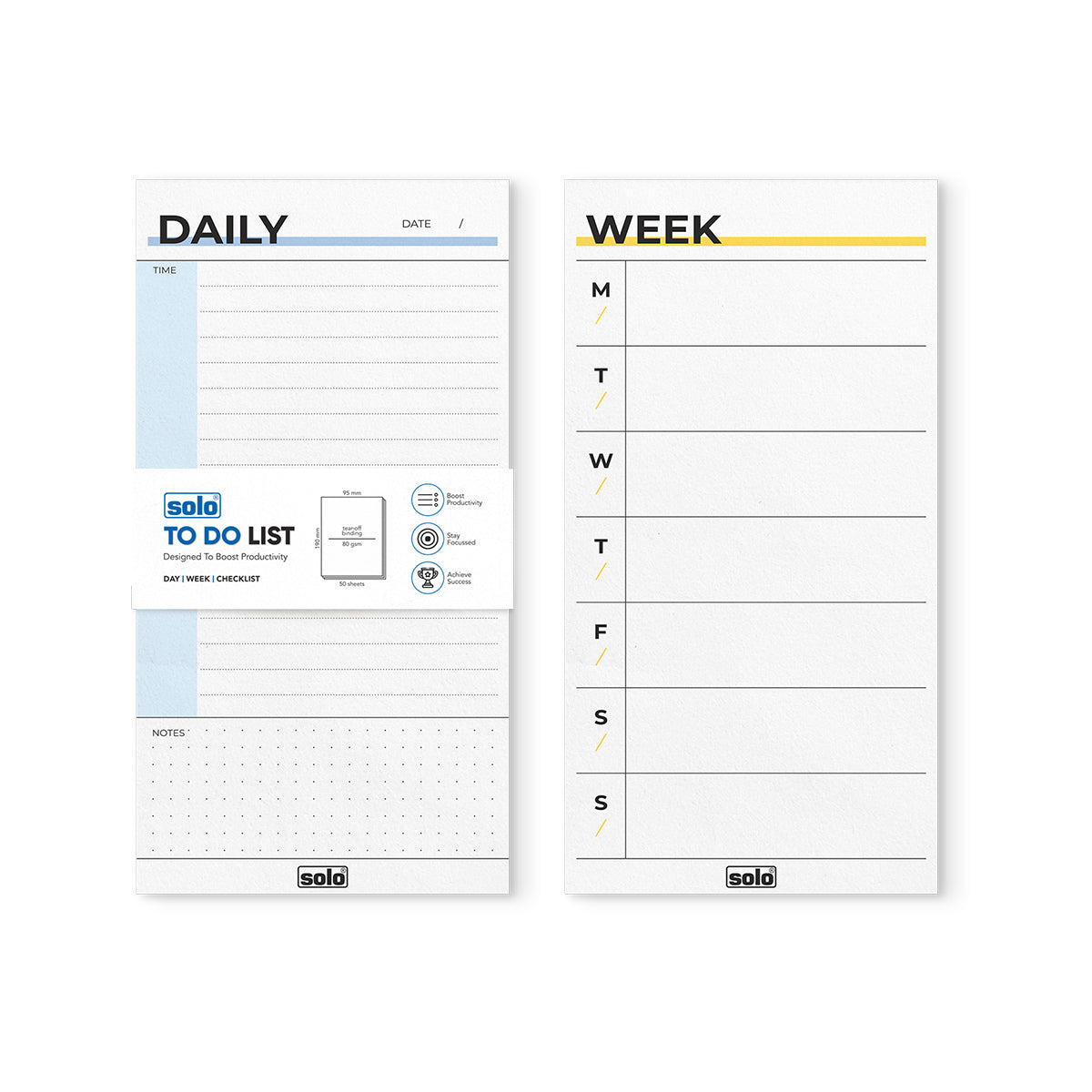 B6 Tear Off Daily Planner | To Do List | For Office, Home & School | 50 Sheets Per Pad, 80 GSM| Pack of 2