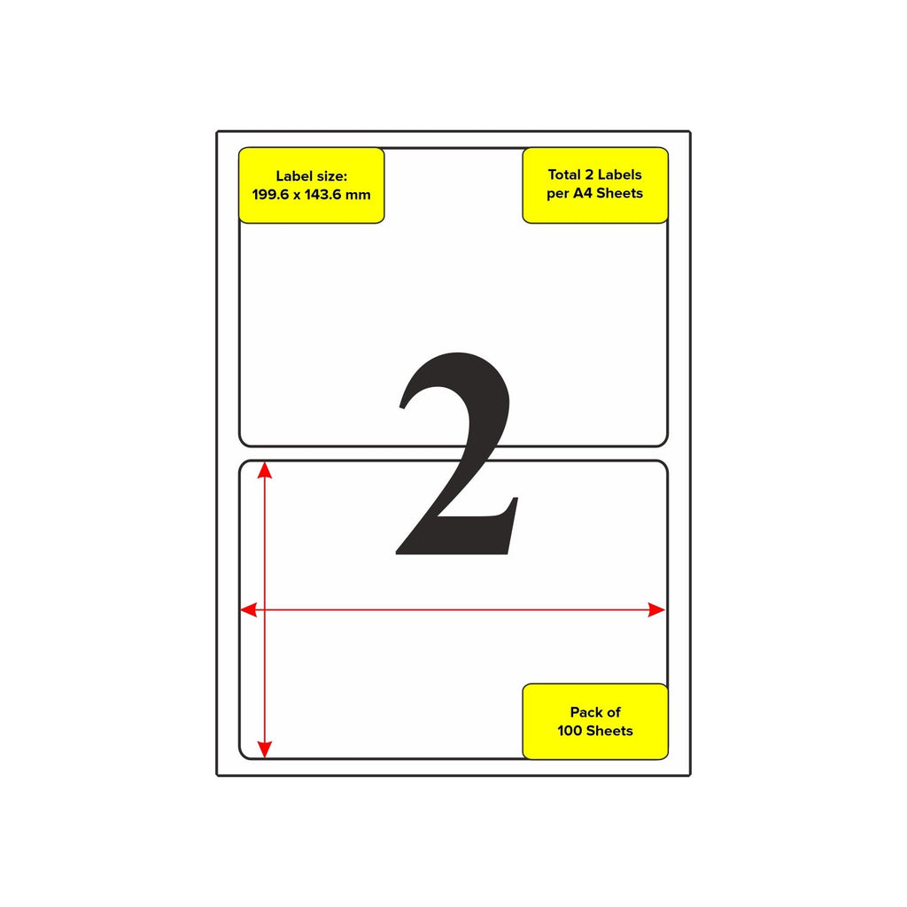 A4 Self Adhesive Paper Label Stickers for Laser & Inkjet Printers – Pack of 100 Sheets, for Shipping, Address, Folders, Industrial use - Filex Systems Pvt Ltd