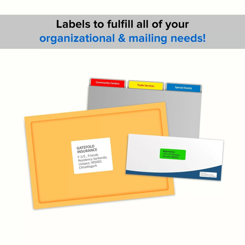 A4 Self Adhesive Paper Label Stickers for Laser & Inkjet Printers – Pack of 100 Sheets, for Shipping, Address, Folders, Industrial use - Filex Systems Pvt Ltd