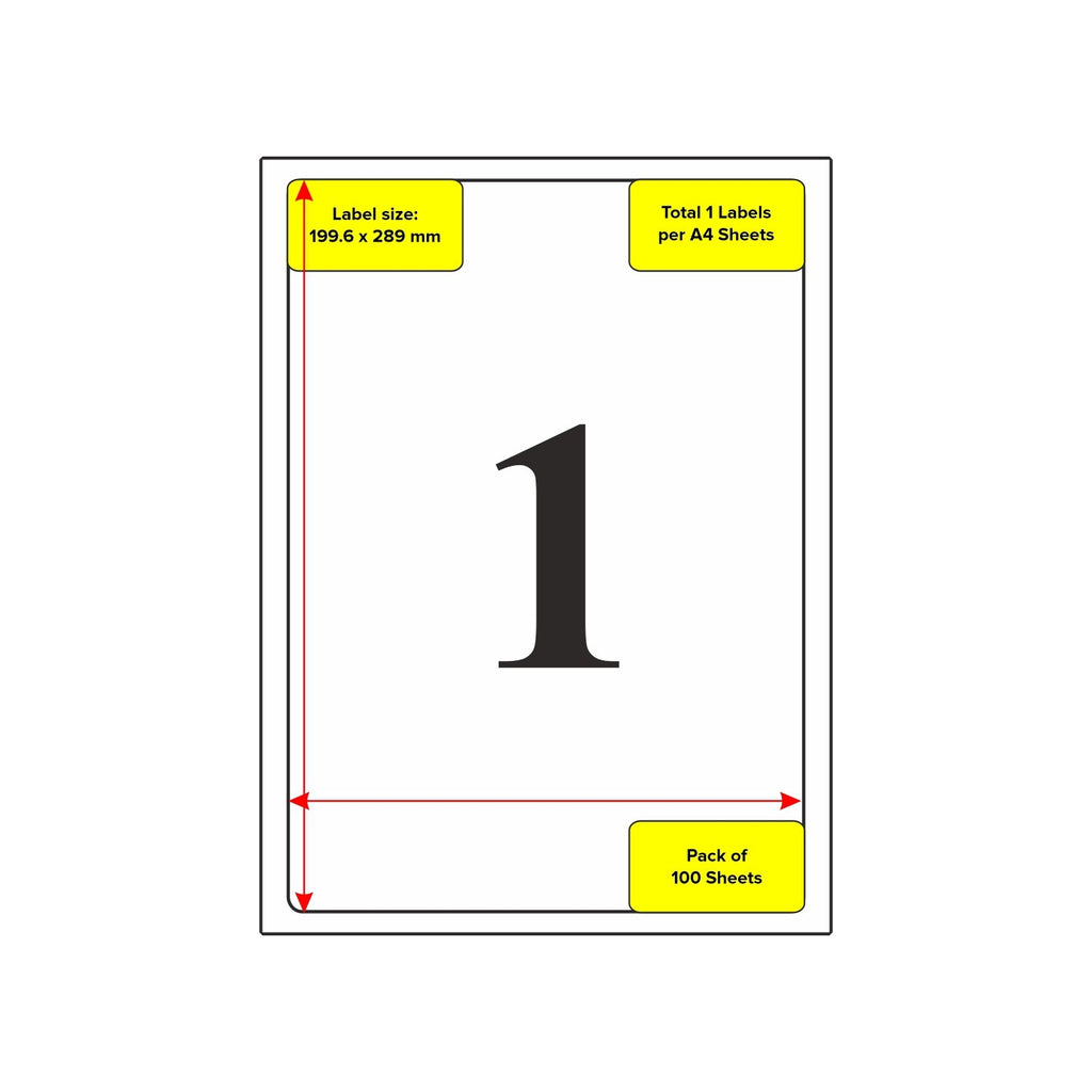 A4 Self Adhesive Paper Label Stickers for Laser & Inkjet Printers – Pack of 100 Sheets, for Shipping, Address, Folders, Industrial use - Filex Systems Pvt Ltd