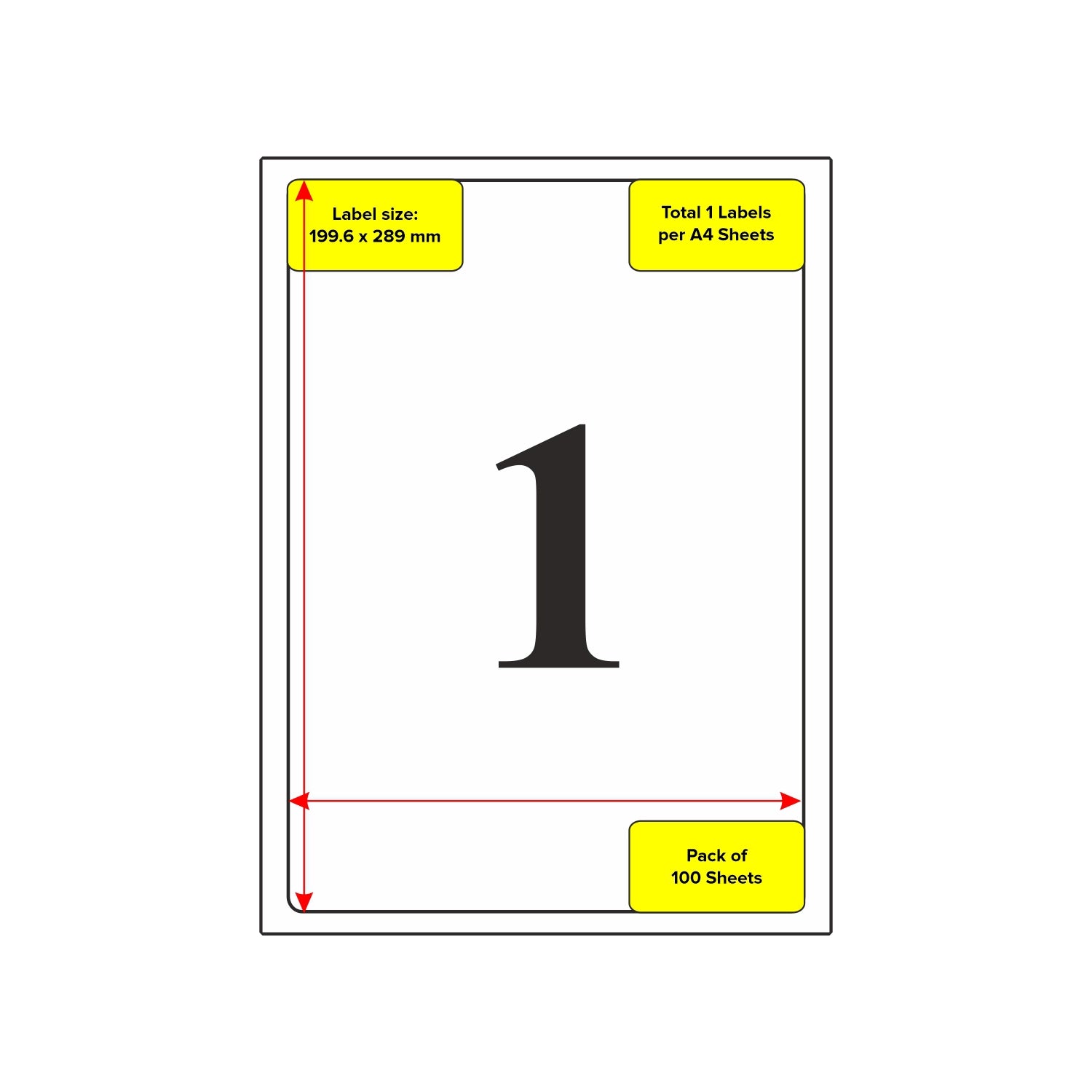 A4 Self Adhesive Paper Label Stickers for Laser & Inkjet Printers – Pack of 100 Sheets, for Shipping, Address, Folders, Industrial use - Filex Systems Pvt Ltd