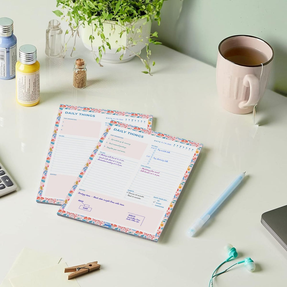A4 Tear Off Daily Planner | Comprehensive Daily To Do List | For Office, Home & School | 50 Sheets Per Pad, 80 GSM - Filex Systems Pvt Ltd