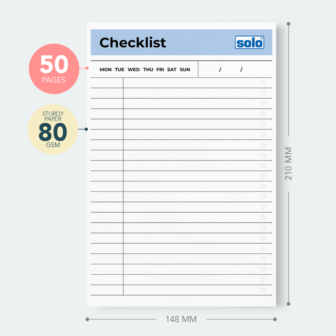 A5 Daily & Checklist Tear Off Planner | To Do List | For Office, Home & School | 50 Sheets Per Pad, 80 GSM, Pack of 2 - Filex Systems Pvt Ltd