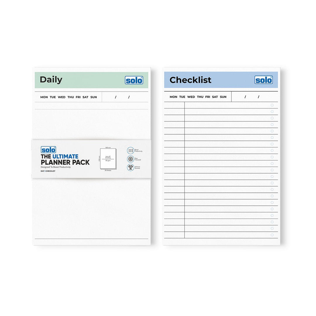 A5 Daily & Checklist Tear Off Planner | To Do List | For Office, Home & School | 50 Sheets Per Pad, 80 GSM, Pack of 2 - Filex Systems Pvt Ltd