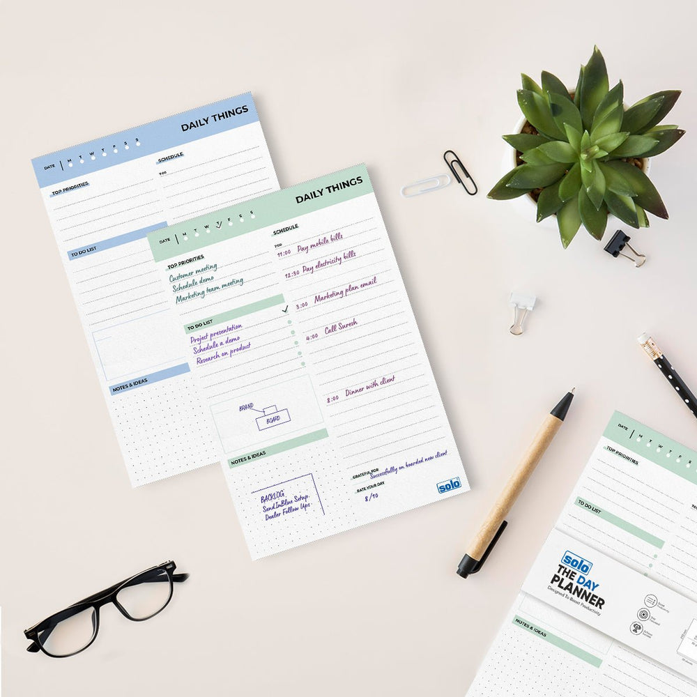 A5 Daily & Checklist Tear Off Planner | To Do List | For Office, Home & School | 50 Sheets Per Pad, 80 GSM, Pack of 2 - Filex Systems Pvt Ltd