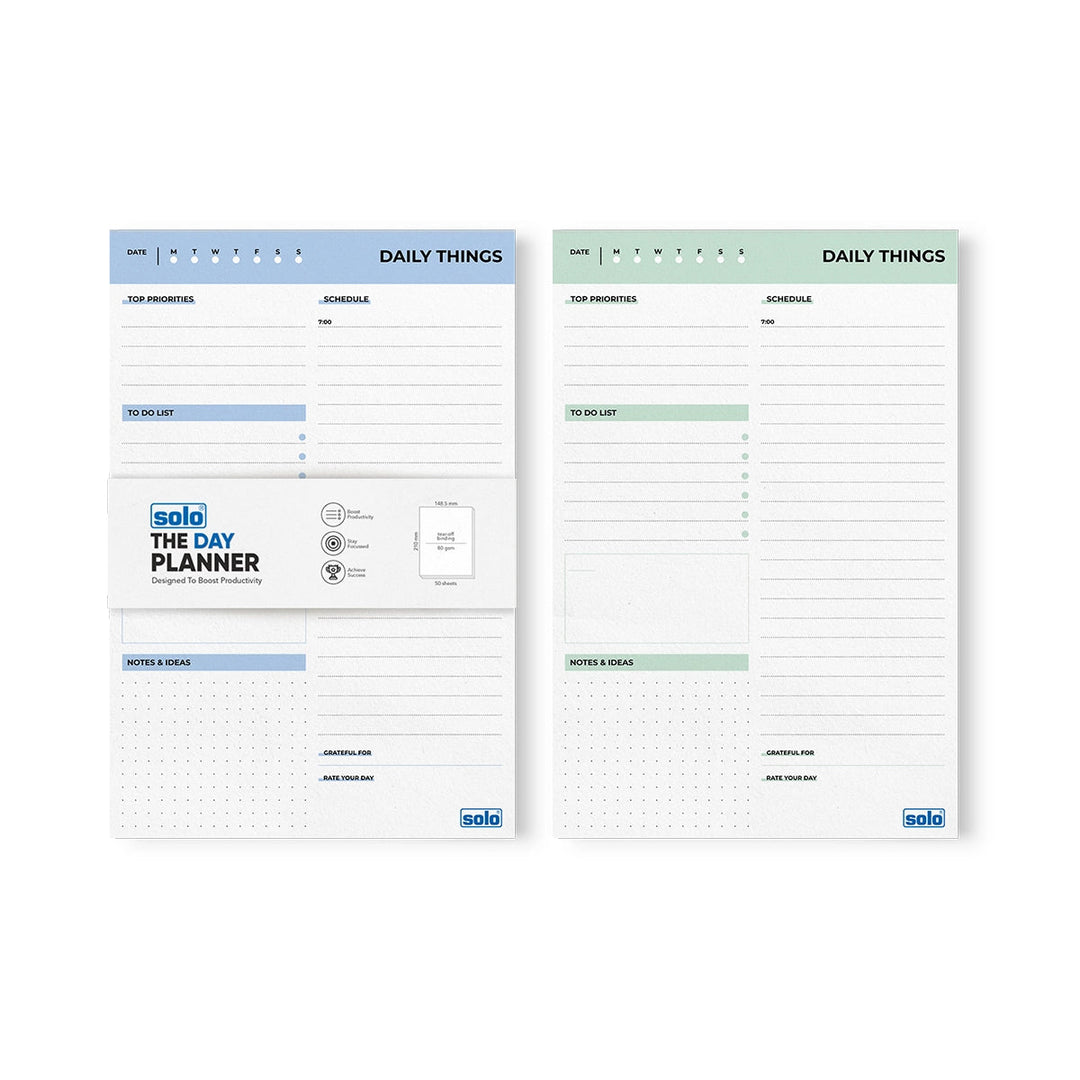 A5 Tear Off Daily Planner | Comprehensive Daily To Do List | For Office, Home & School | 50 Sheets Per Pad, 80 GSM, Pack of 2 - Filex Systems Pvt Ltd