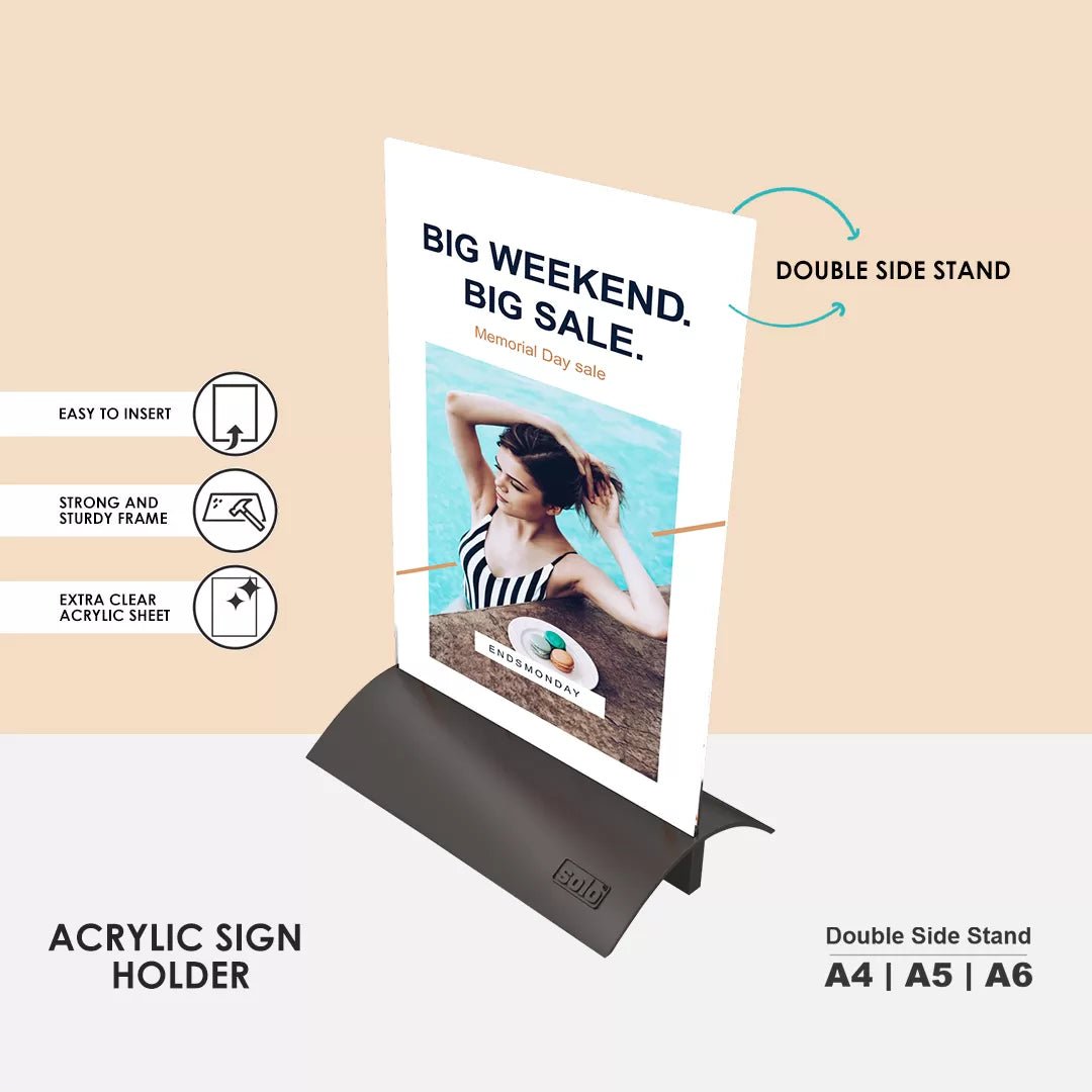 Acrylic Sign Holder – Double Side (Pack of 2) – Filex Systems Pvt Ltd