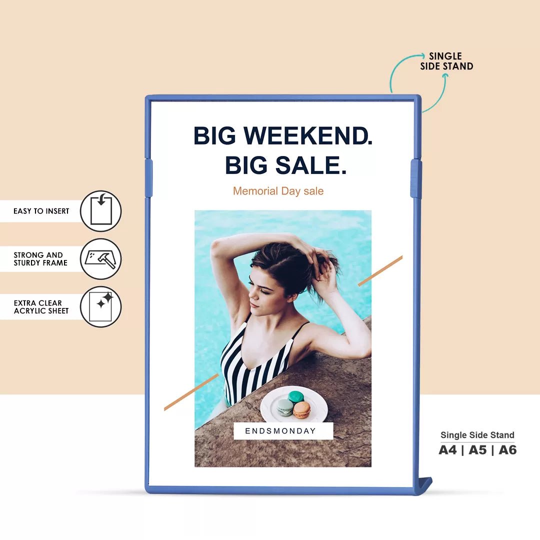 AD - UP Display Stand – Plastic, Single Side | Pack of 4 - Filex Systems Pvt Ltd