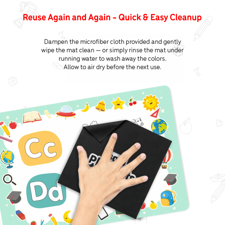 Alphabet Fun Pack – Reusable A–Z Coloring Mats for Preschoolers | SOLO PlayMats (Ages 3–5) | PMB01 - Filex Systems Pvt Ltd
