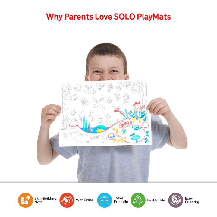 Animals &amp; Nature Pack – Reusable Coloring Mats with Safari, Ocean &amp; Farm Themes | SOLO PlayMats | PMB04 - Filex Systems Pvt Ltd
