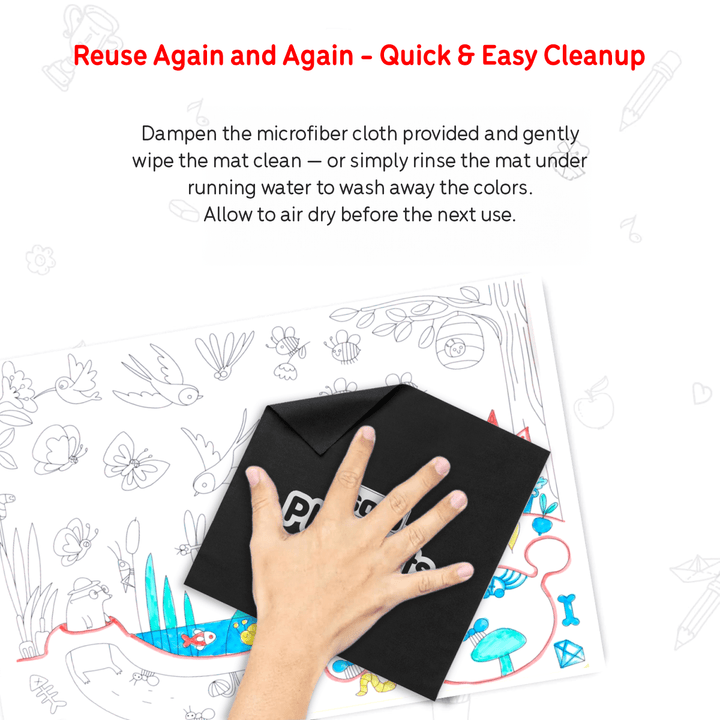 Animals &amp; Nature Pack – Reusable Coloring Mats with Safari, Ocean &amp; Farm Themes | SOLO PlayMats | PMB04 - Filex Systems Pvt Ltd