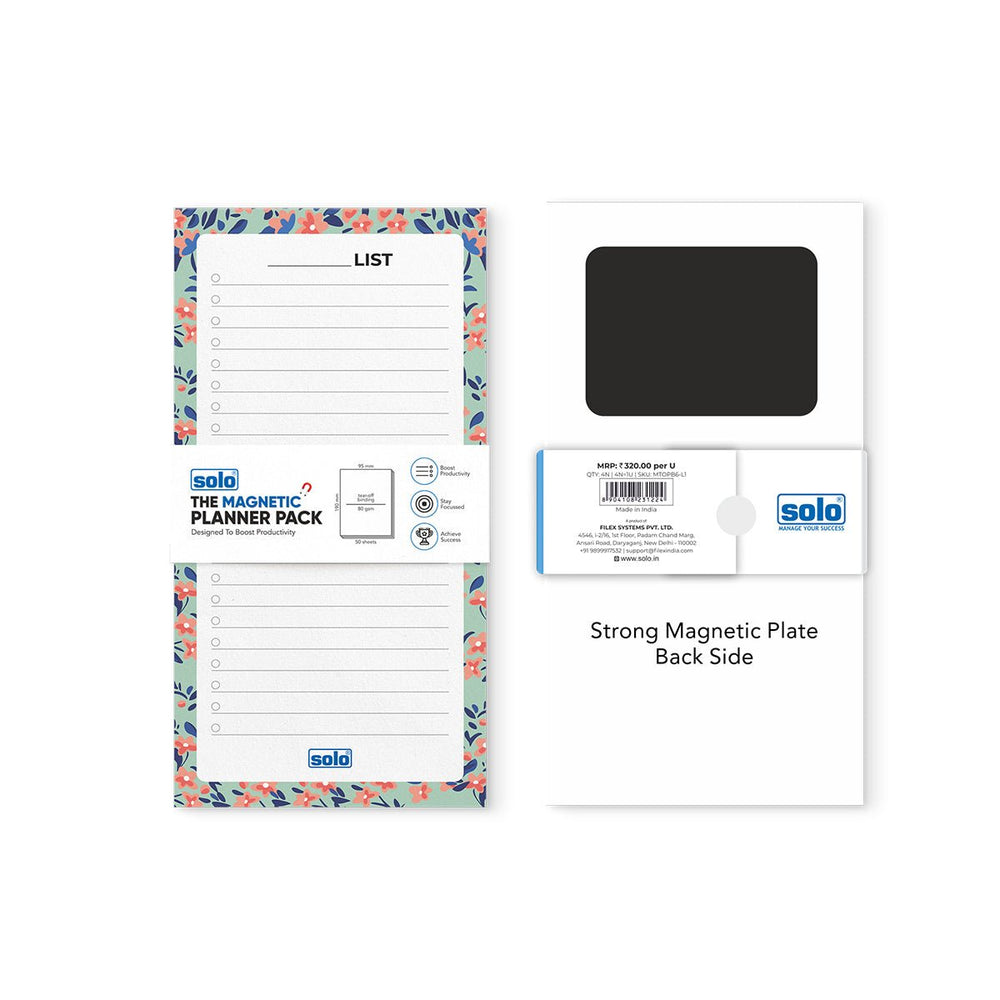 B6 Magnetic Notepads – For Grocery List, Shopping List, To - Do List, Reminders - Strong Magnetic Back - Memo Notepad with Floral Design | 50 Sheets Per Pad, 80 GSM, Pack of 4 - Filex Systems Pvt Ltd